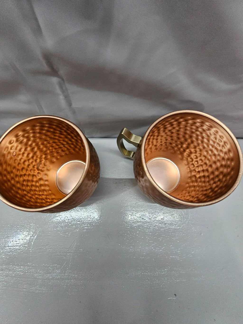 Set of 2 Arora Moscow Mule Mugs 16 oz Hammered Copper Finish with Brass Handles