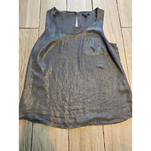 Apt 9 Women's Gray Shimmer Sleeveless Pocket Blouse Tank