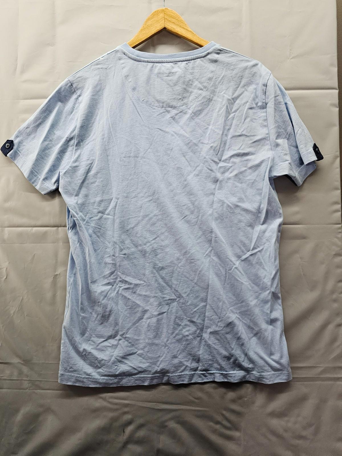 Guide London Premium Range Small Light Blue Polka Dot Accent Shirt Tee