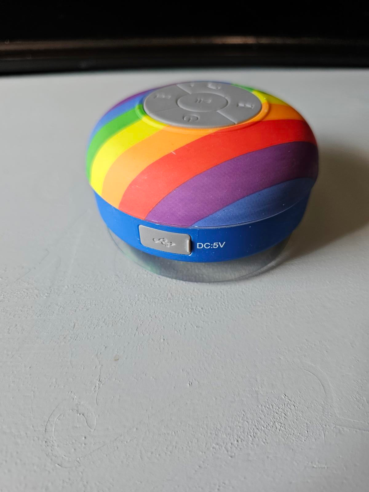 OnTek Waterproof Bluetooth Shower Speaker Rainbow Suction Mount Untested