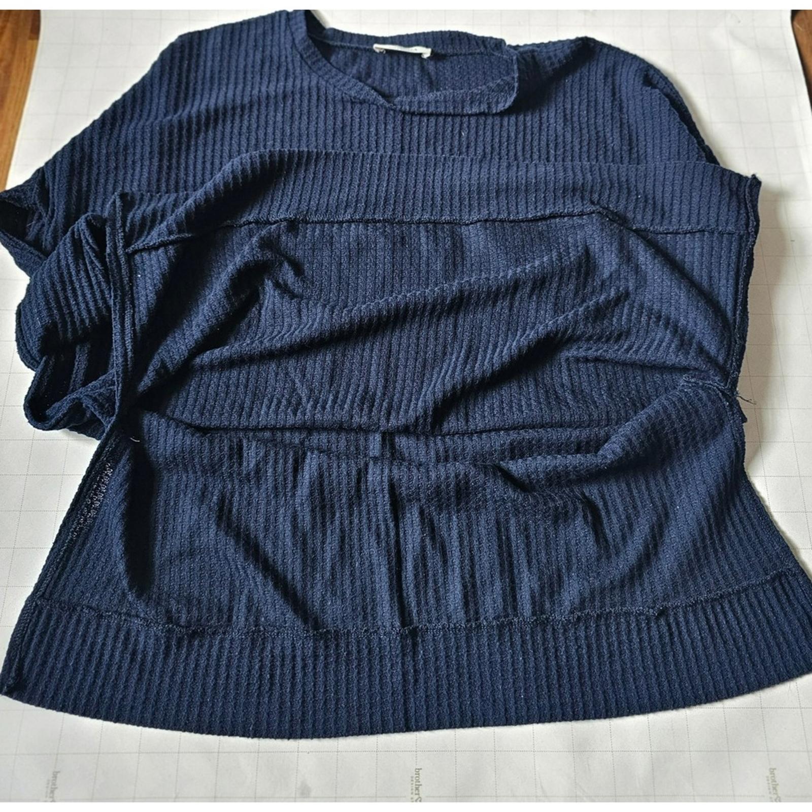 Zenana Blue Waffle Knit Pullover Sweater Women's Large