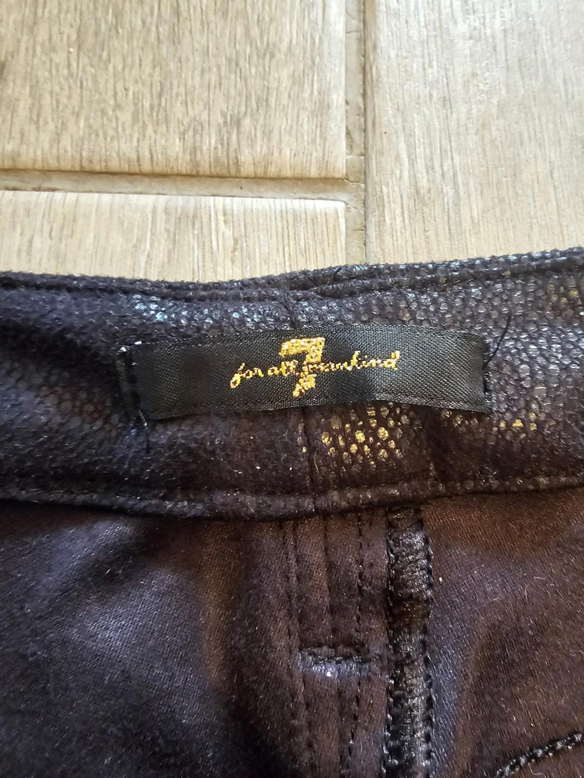 7 For All Mankind Coated Skinny Jeans Size 27 Faux Leather Drama Pants