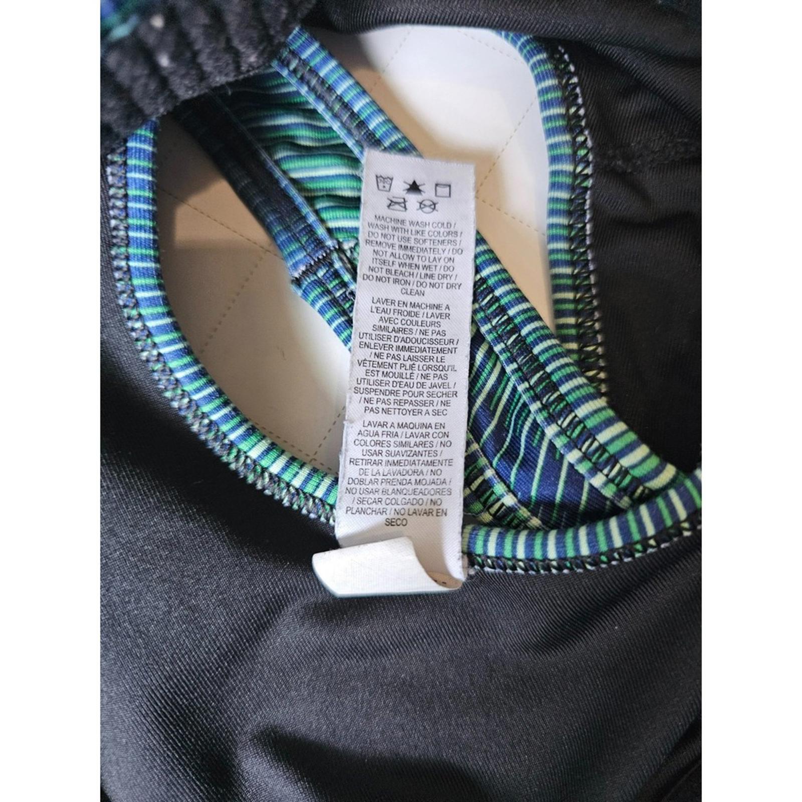 Nike Pro Classic Sports Bra Women's Medium Blue Green Stripe Dri-FIT 864989-324