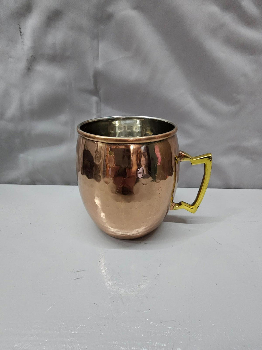 Hammered Copper Moscow Mule Mug Brass Handle 16 oz Classic Barware