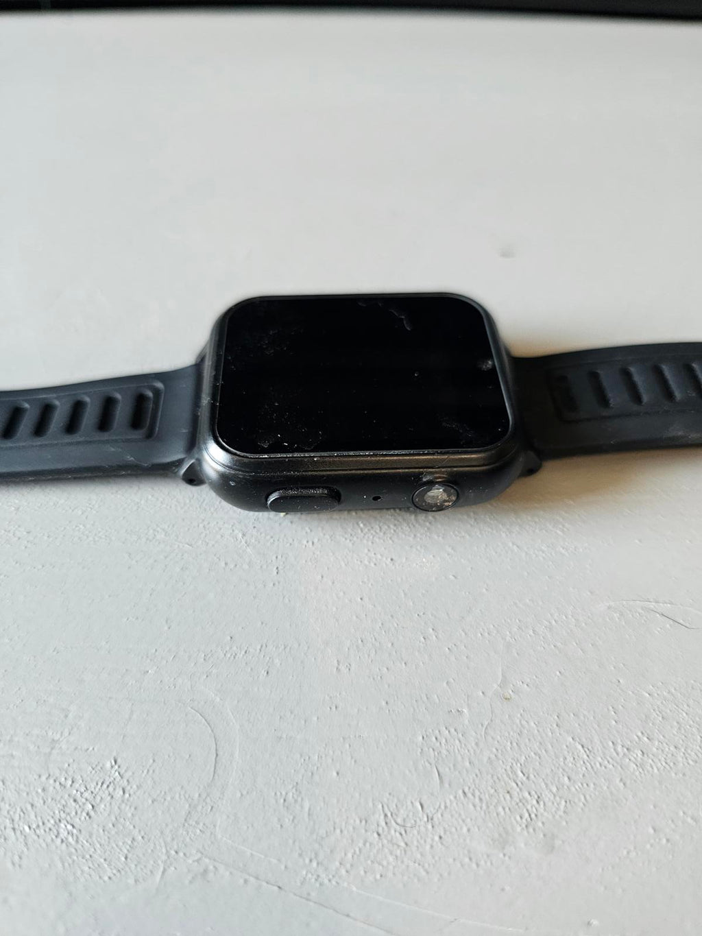 Black Bluetooth Smartwatch Powers On Fitness Tracker Style Preowned