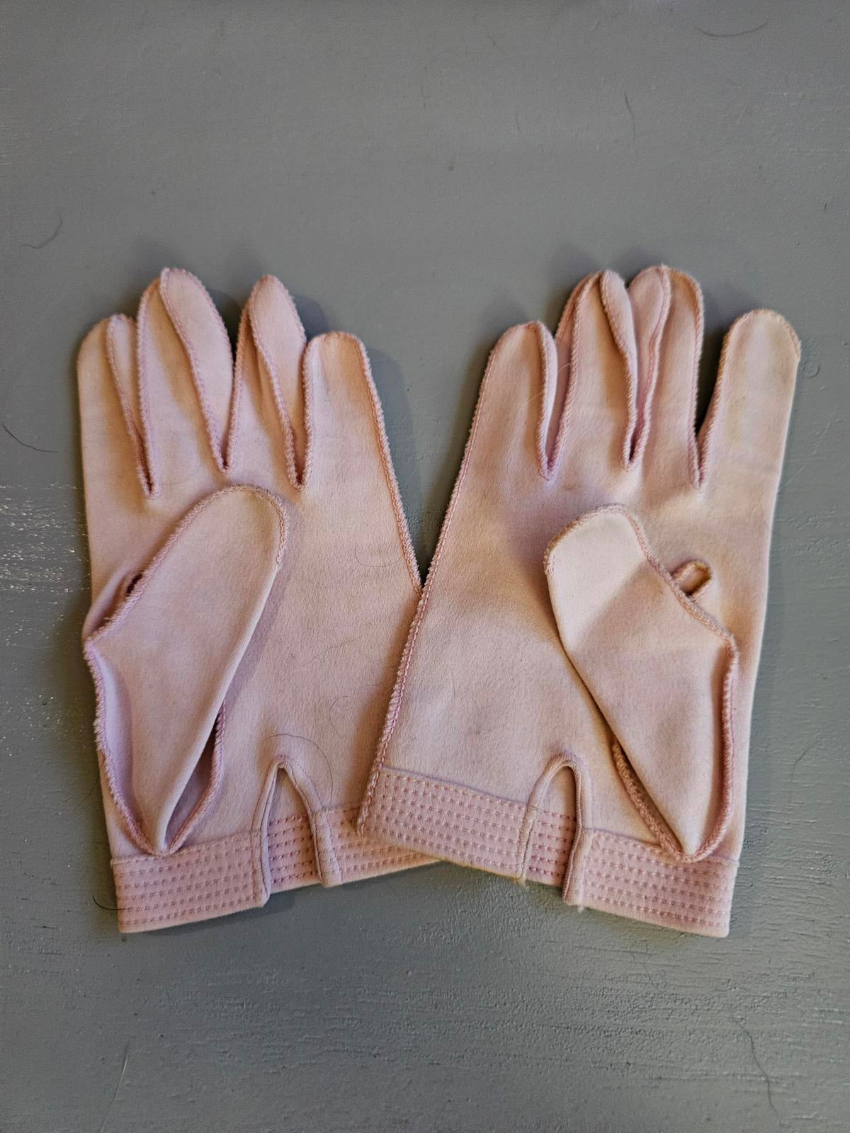 Vintage Wear Right Pink Gloves Made in Germany (U.S. Zone), 1940s–50s