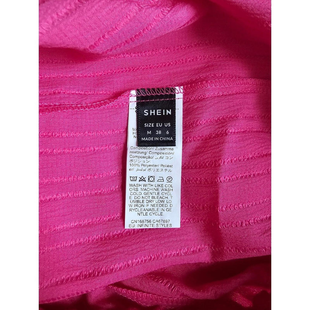 SHEIN Womens Hot Pink Casual Shorts Elastic Waist Summer Lightweight M