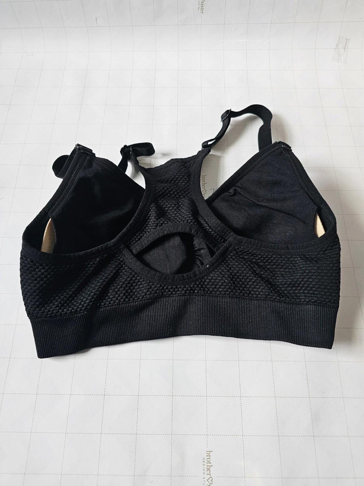 Danskin Now Womens Sports Bra S Black Racerback Adjustable Straps