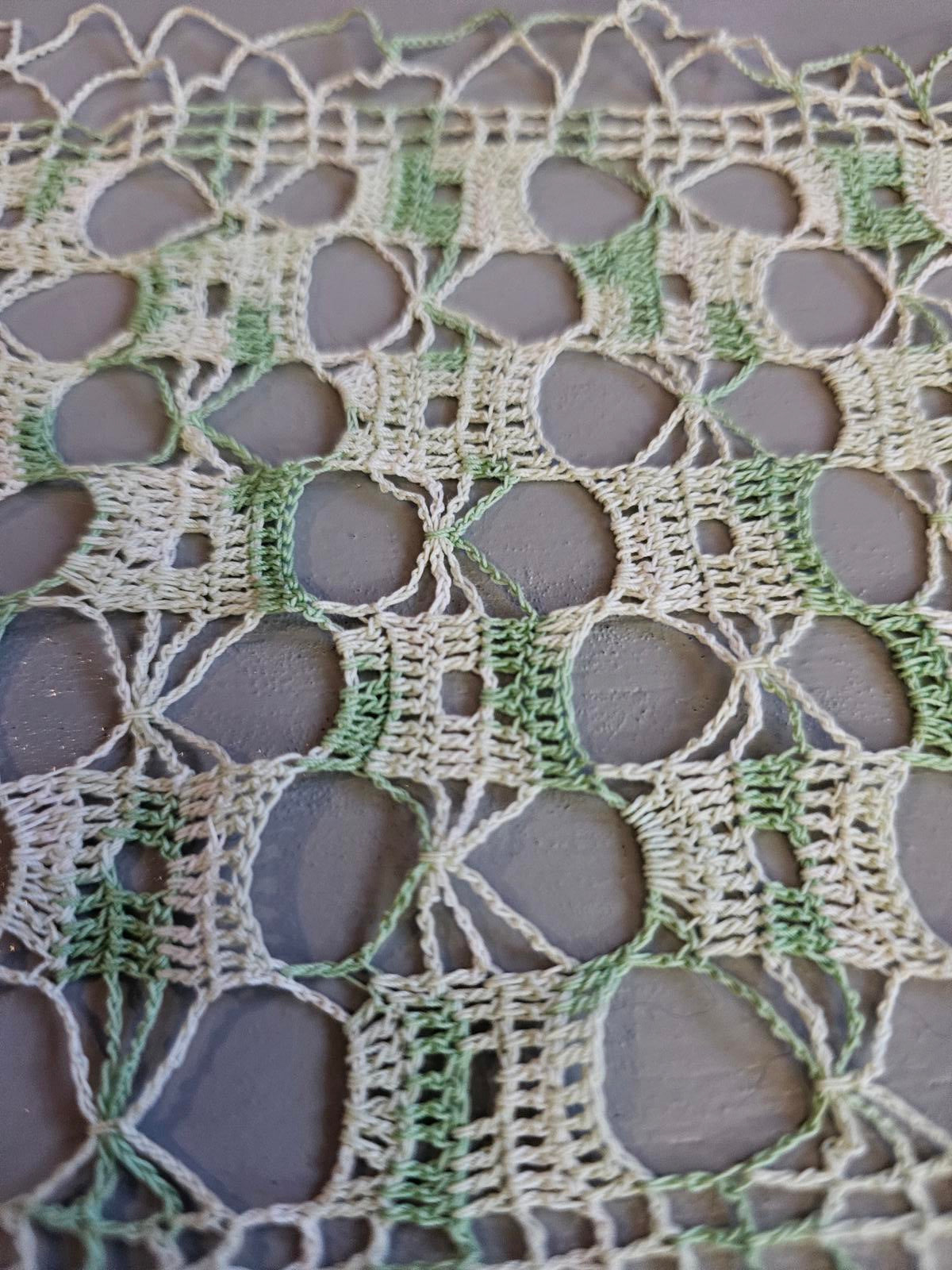 Green Crochet Table Runner