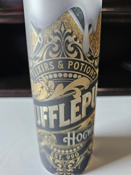 17oz Custom Hufflepuff Frosted Glass Tumbler – Hogwarts Elixirs & Potions