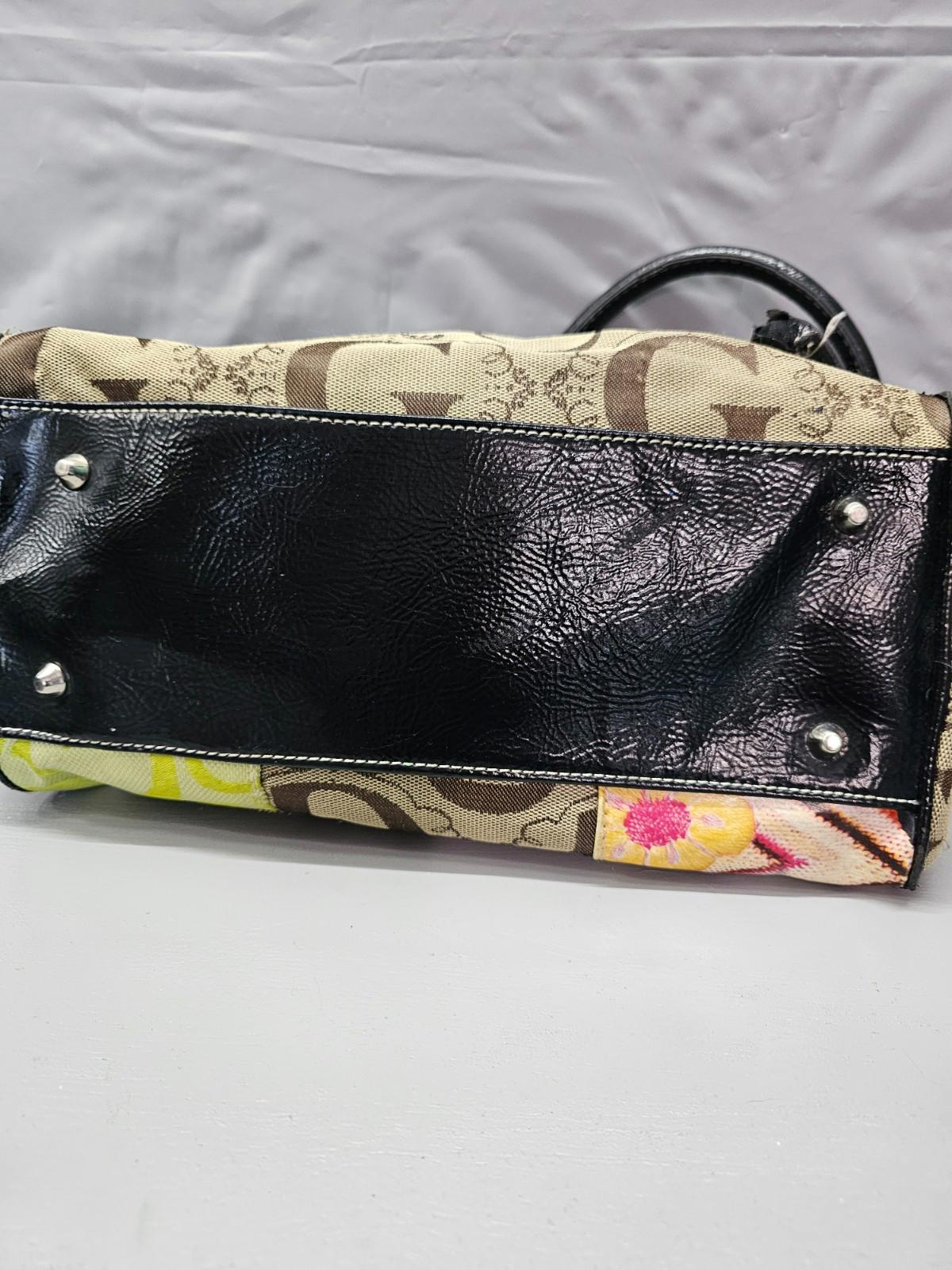 Multicolor Patchwork “G” Handbag Faux Leather Mixed Print Purse