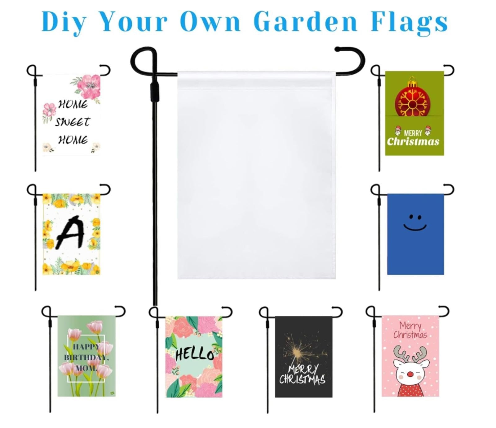 Set of 10 Sublimation Blank Garden Flags 12x18” Polyester Banners Heat Transfer