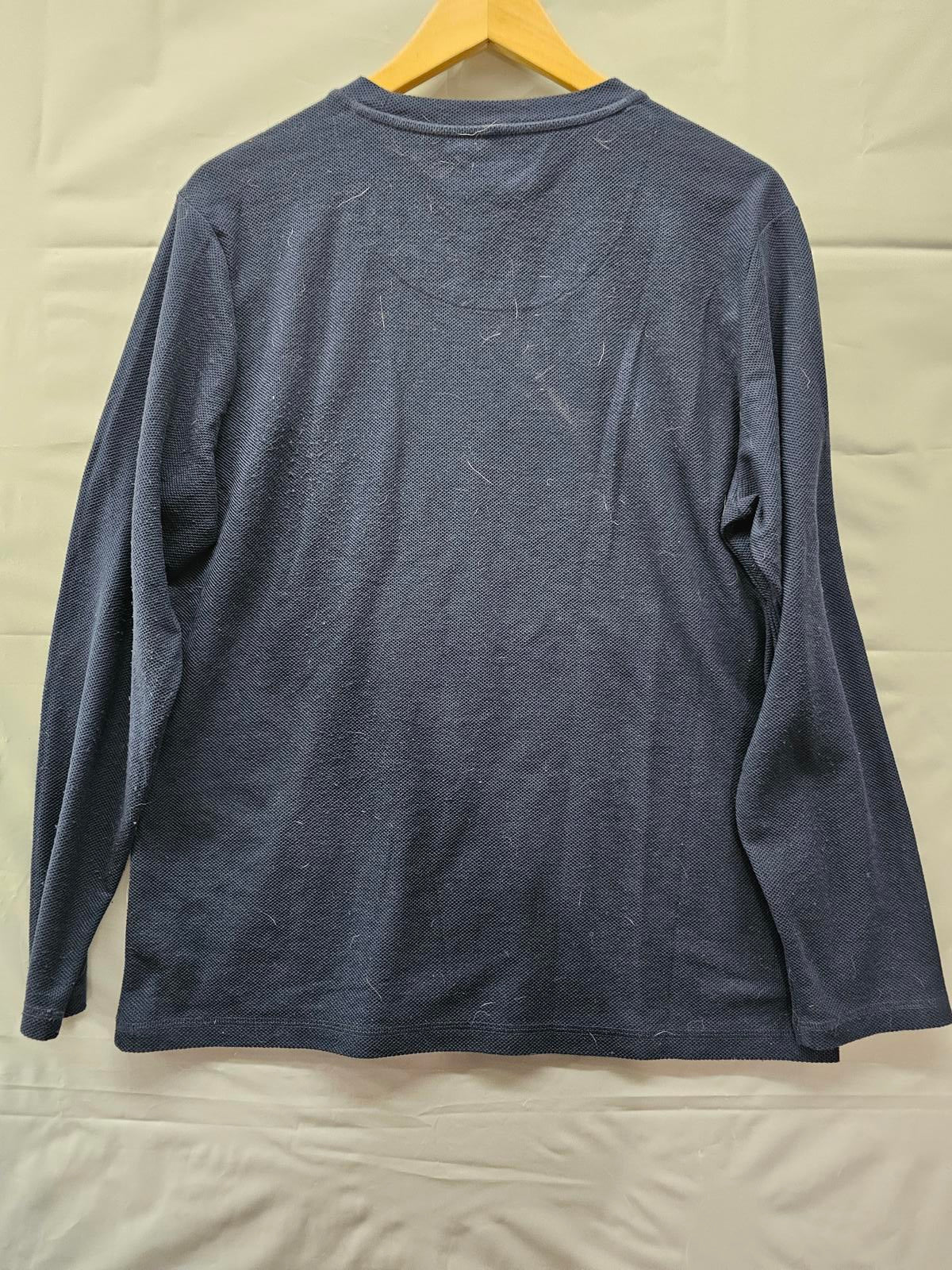 Tommy Bahama Navy Blue Long Sleeve Waffle Knit Pullover Crewneck Men’s Medium