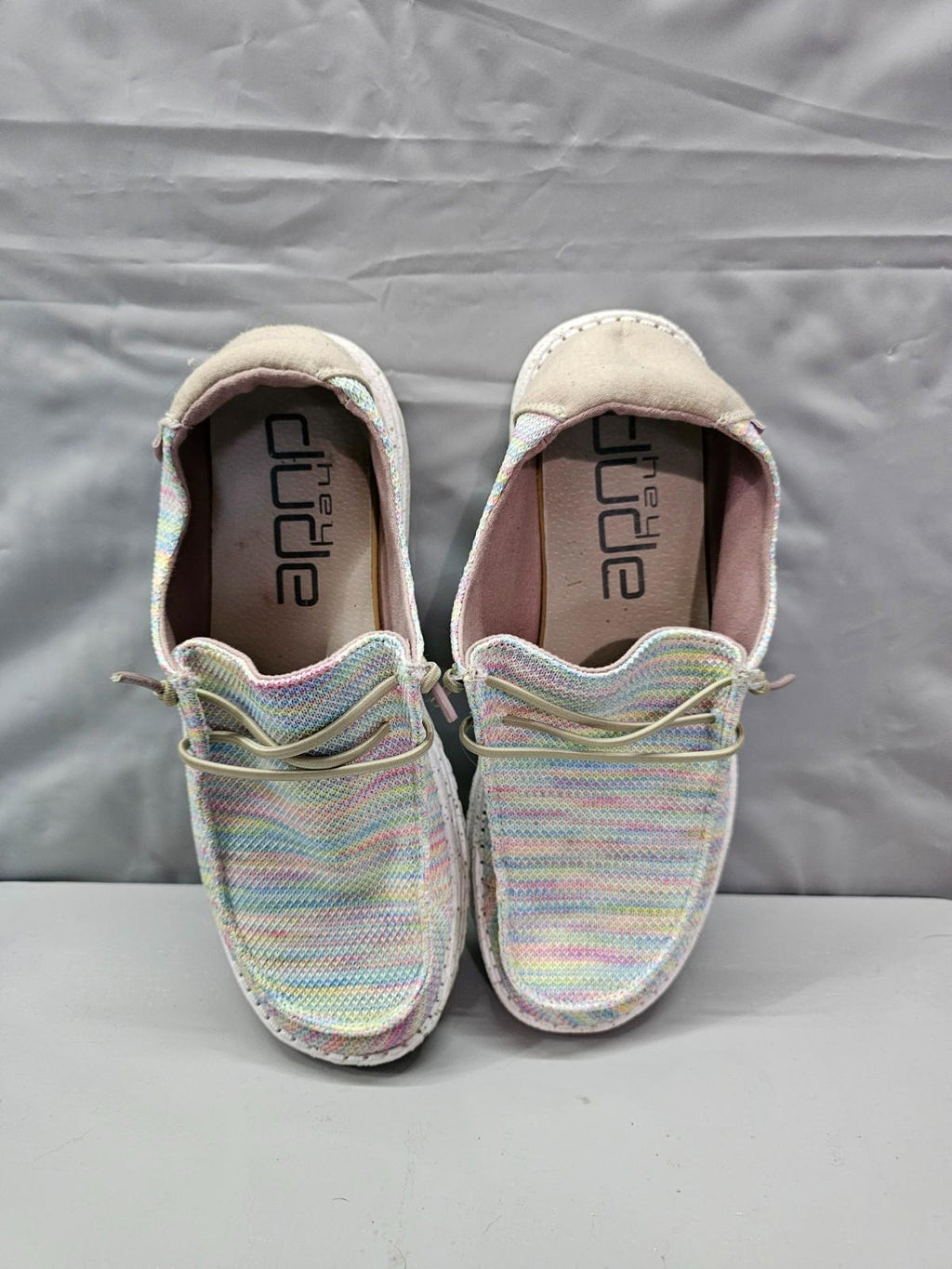 Hey Dude Wendy Sox Women’s Shoes Aurora White Pastel Knit Size 8