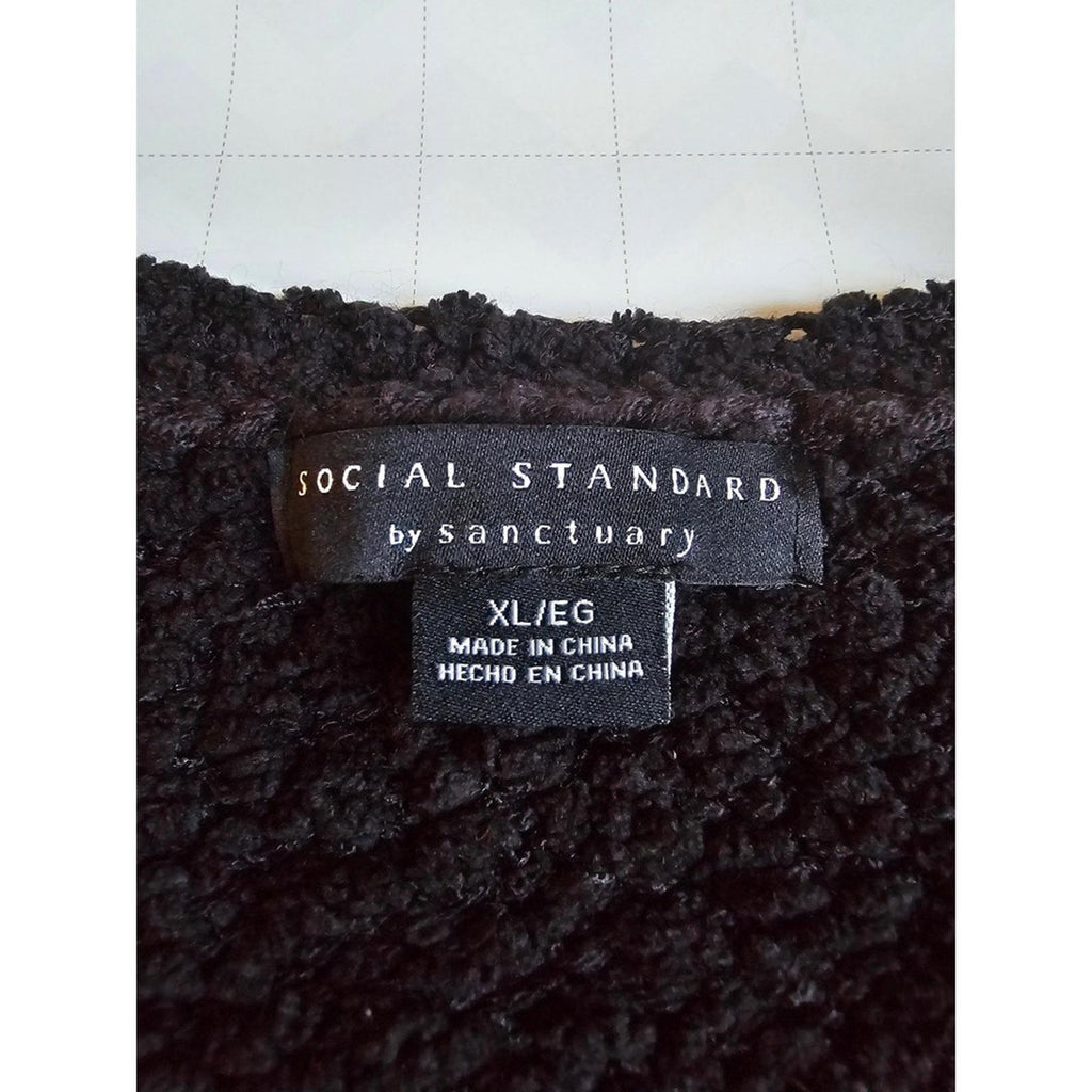 Social Standard by Sanctuary Black Button Front Cardigan Women's XL