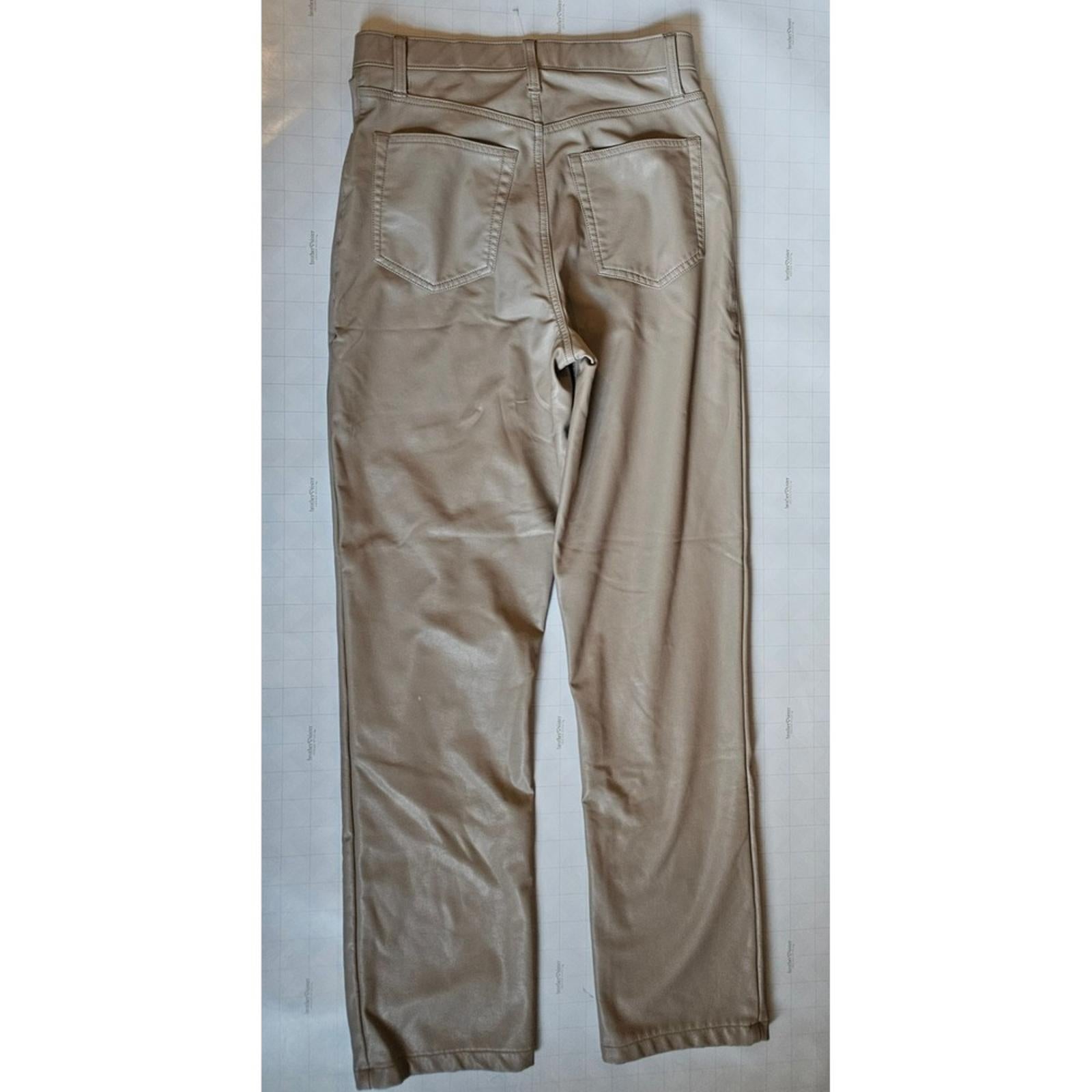 Abercrombie Fitch Curve Love 90s Straight Faux Leather Pants 28 6L Taupe