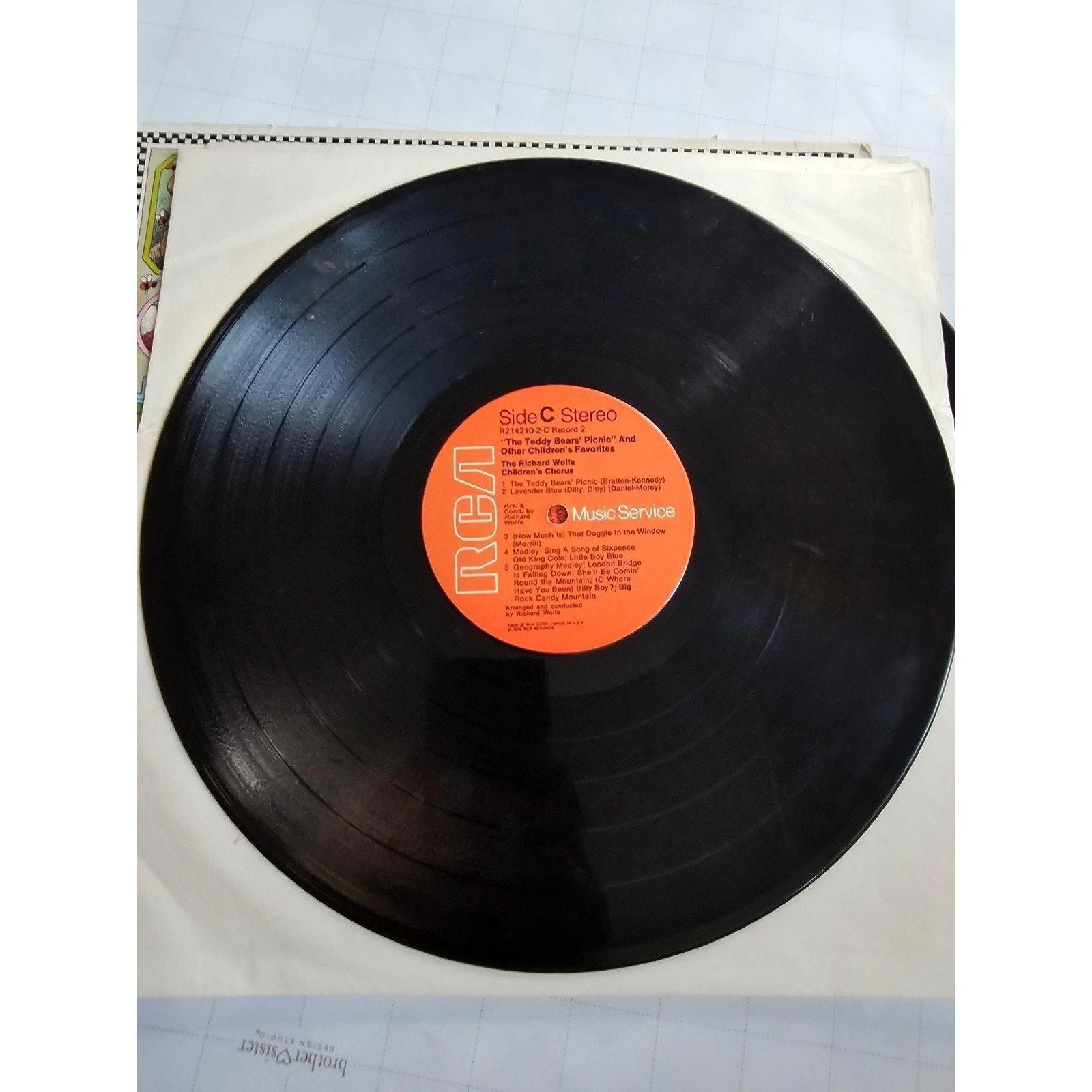 Vintage RCA The Teddy Bears Picnic Childrens Music Records 4 Album Set - good-g-