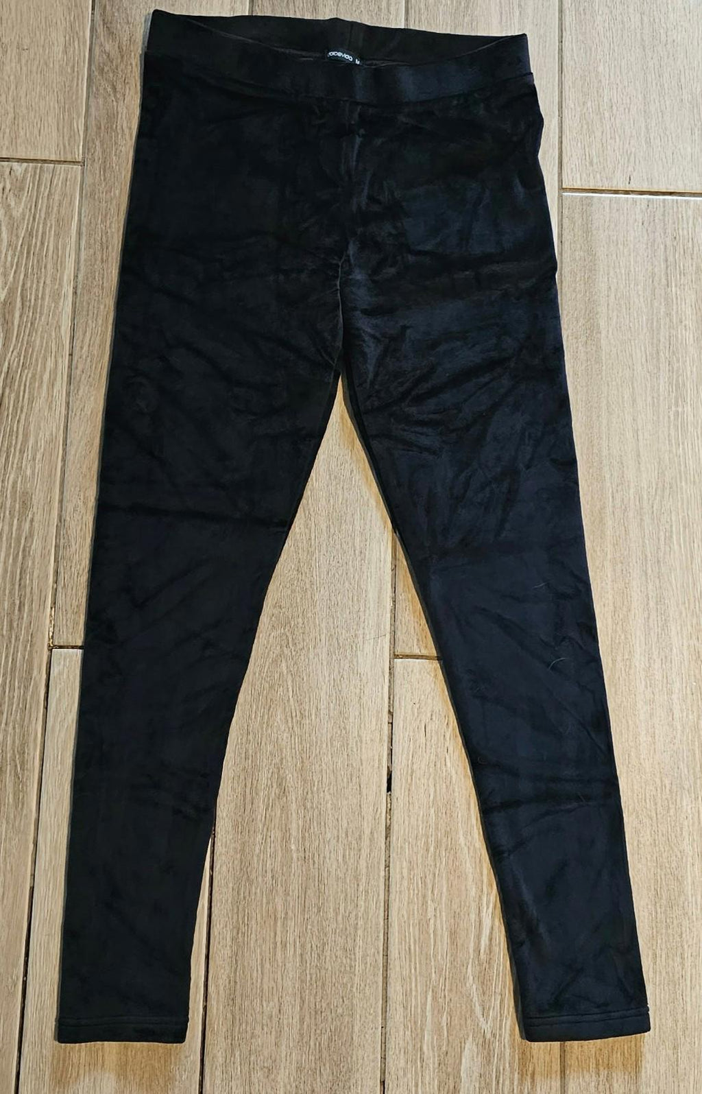 Dolcevida Black Velour Leggings Medium Soft Stretch Pull On Luxe Lounge