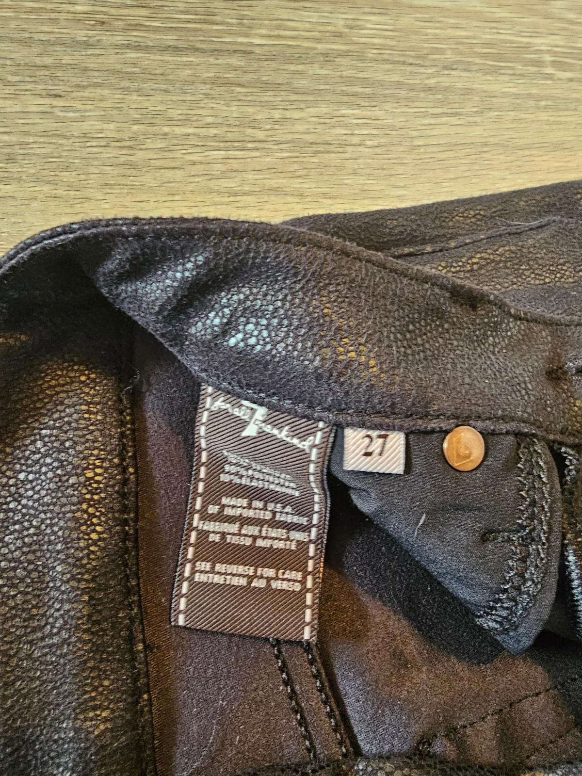 7 For All Mankind Coated Skinny Jeans Size 27 Faux Leather Drama Pants