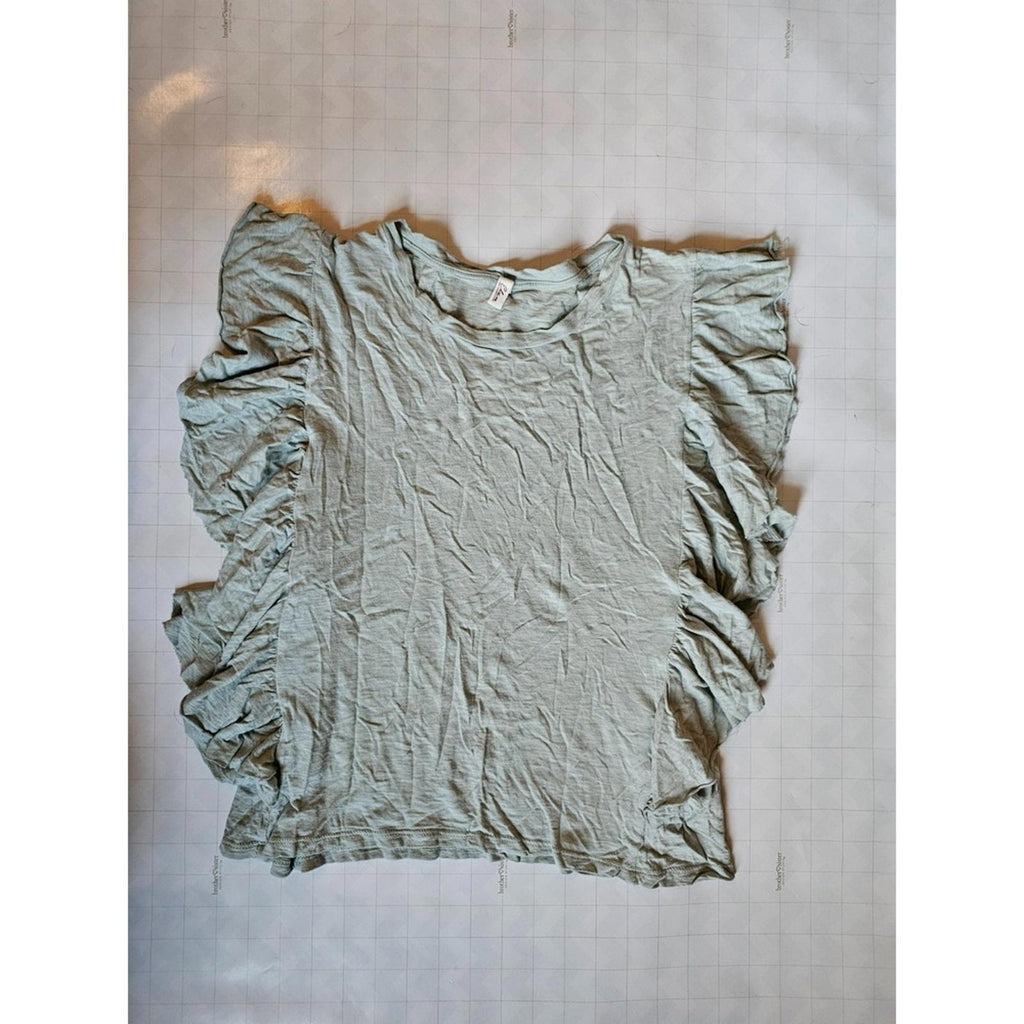 Elan Mint Green Ruffle Sleeve Top Women's Small