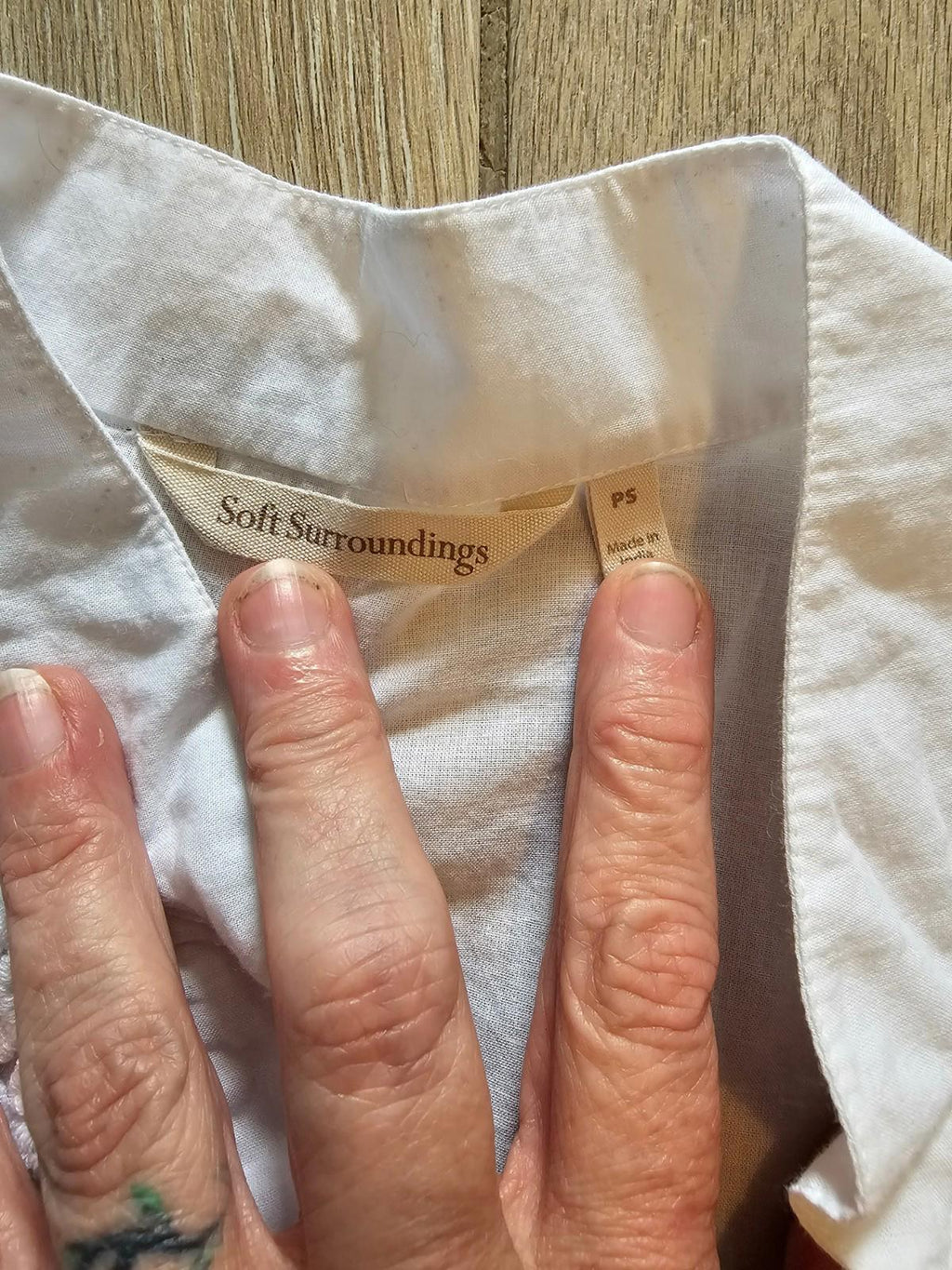 Soft Surroundings Lace Embroidered Tunic Blouse PS White Boho