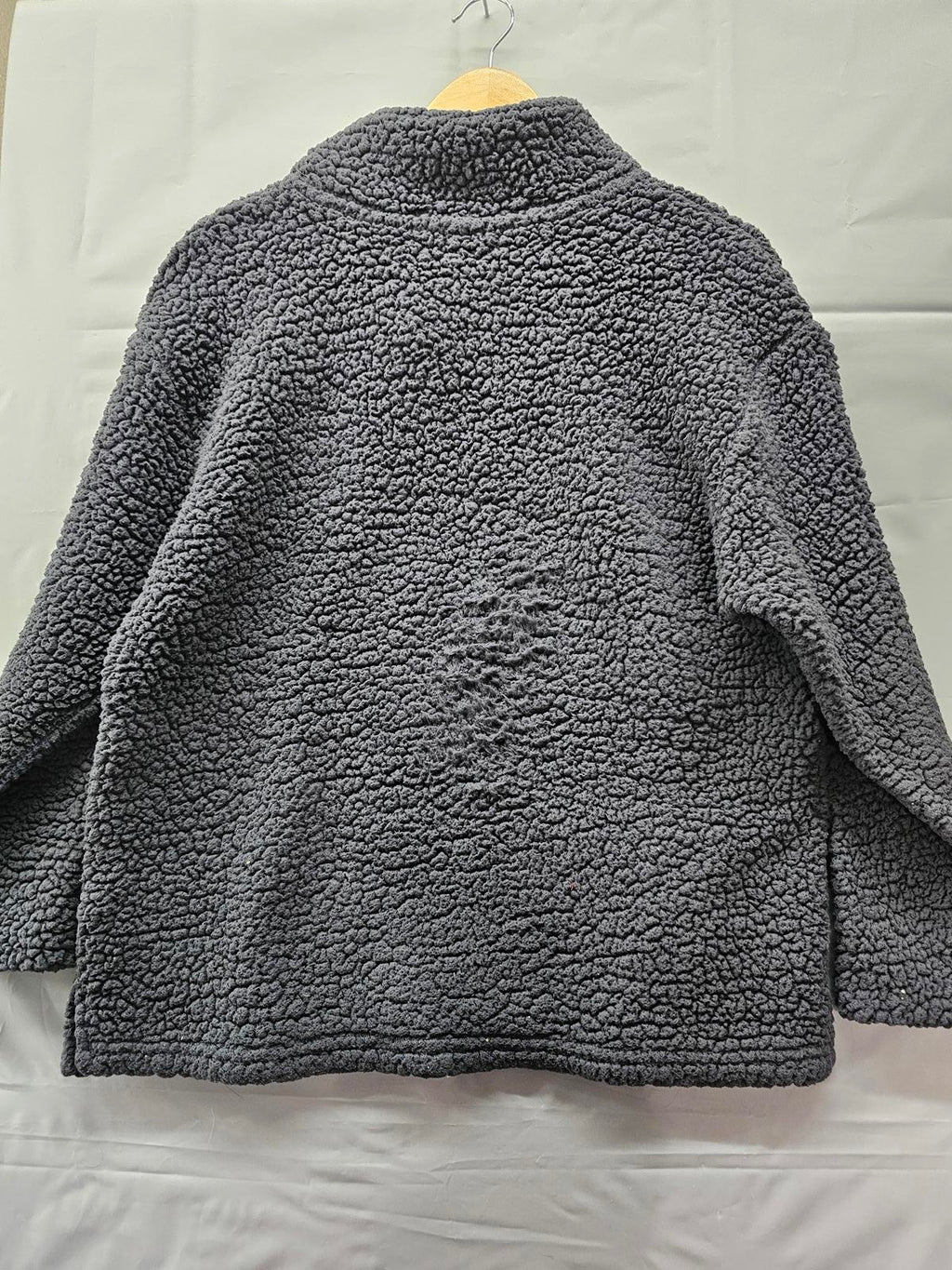 Victoria’s Secret PINK Gray Sherpa 1/4 Zip Pullover Sweatshirt Women’s Medium