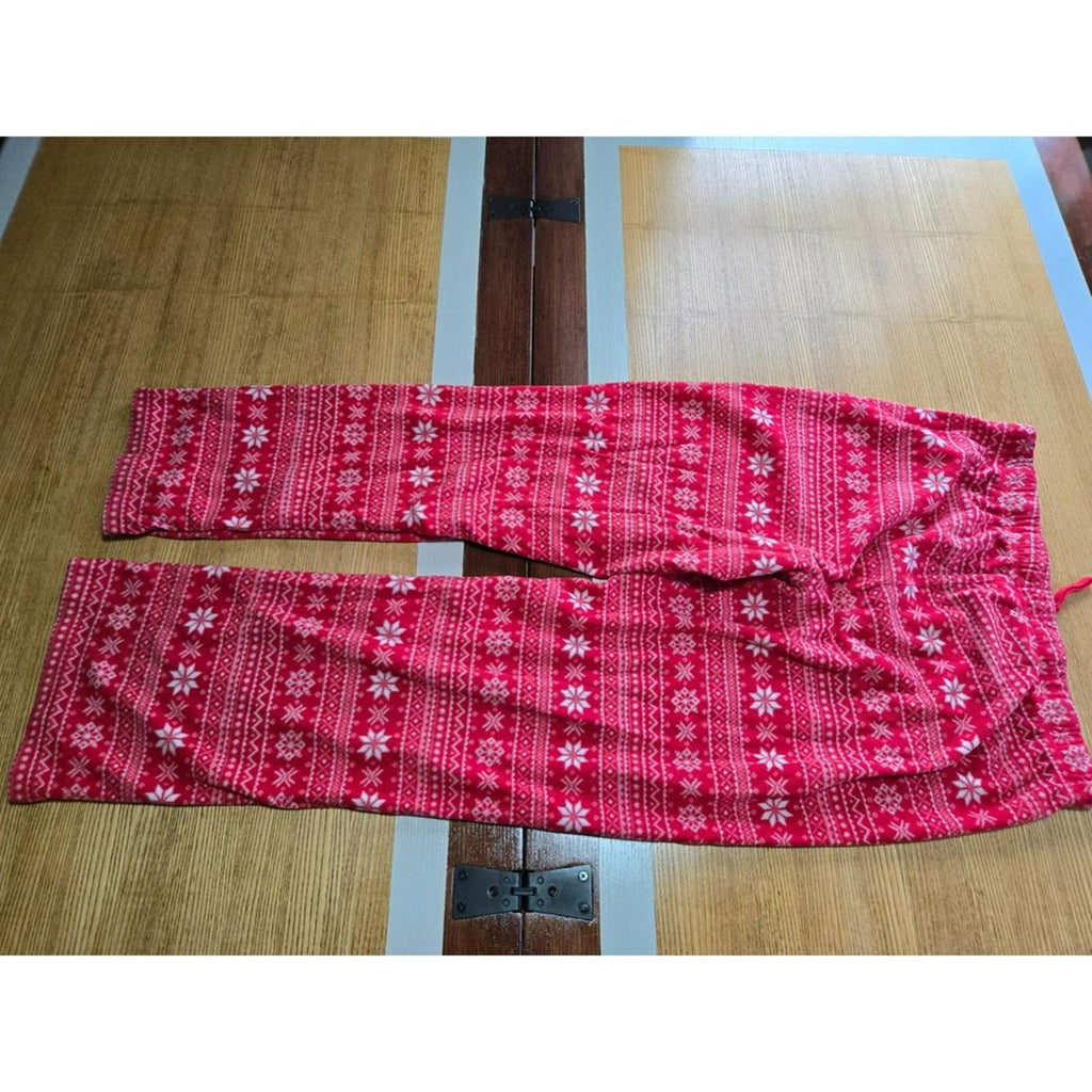 Jammies For Your Families Red Fleece Pajama Pants Large Fair Isle