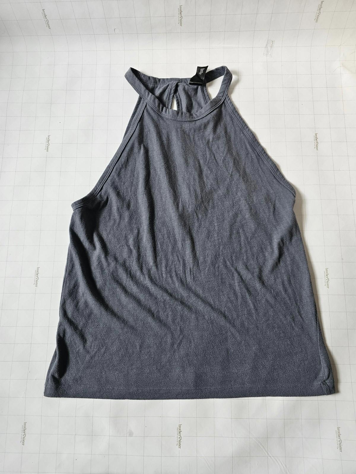 Victoria Sport Women’s High-Neck Tank Top Gray Cutout Back Size Medium