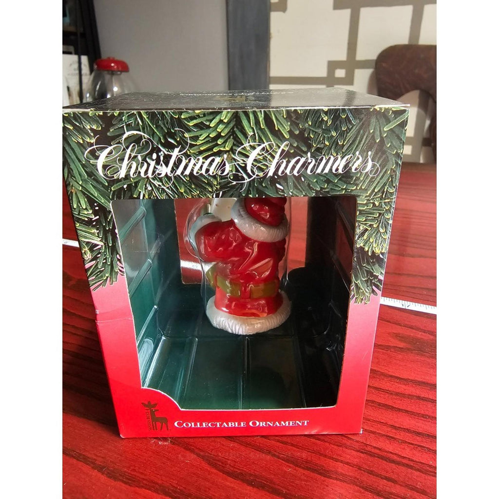 Santa's Best Christmas Charmers 1991 Ornament Kid Rocking a Santa Mask