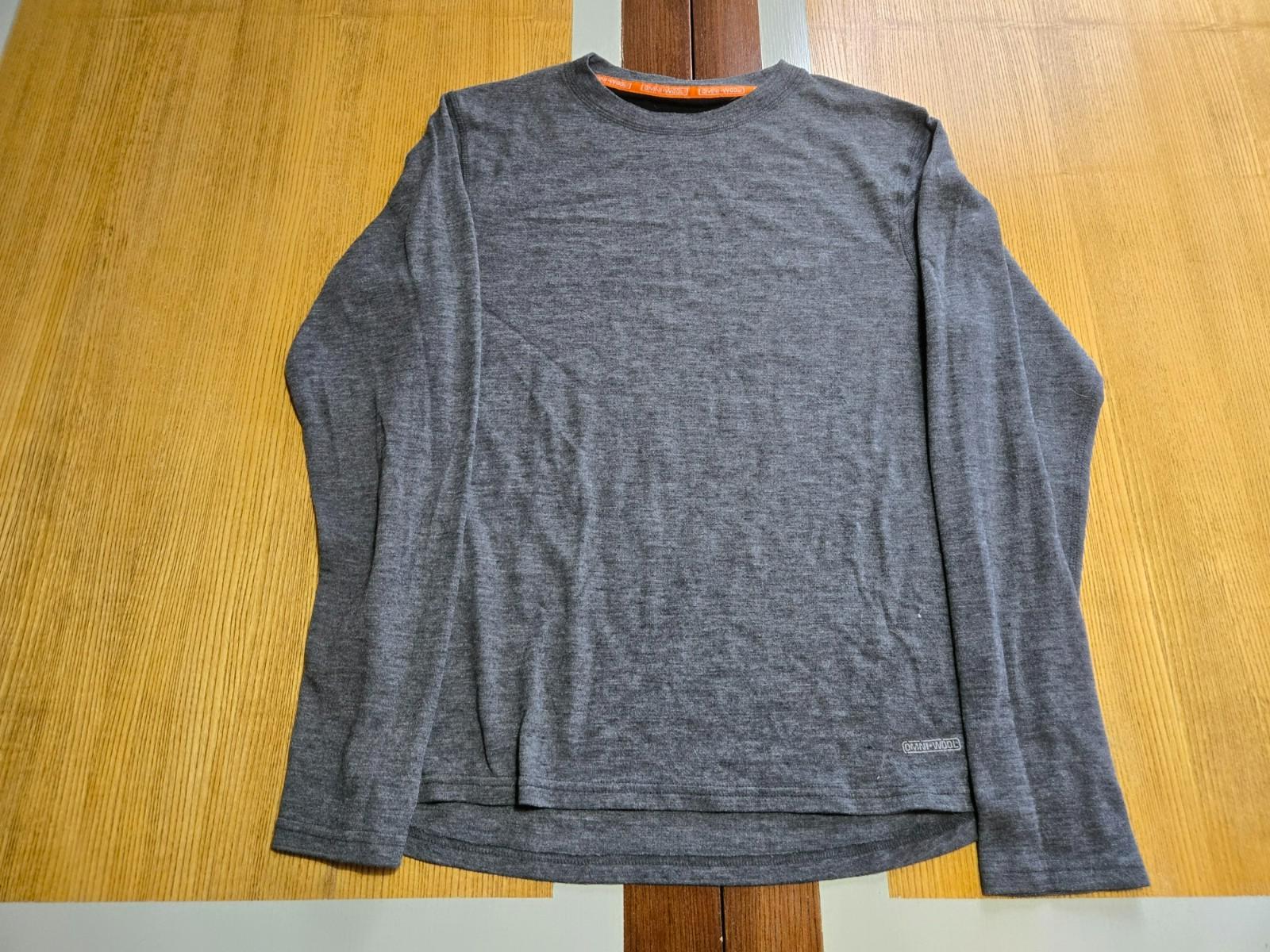 OmniWool Mens Thermal Base Layer Shirt Gray Long Sleeve M