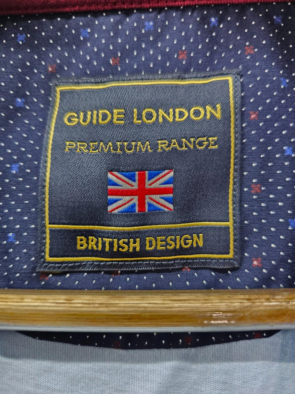 Guide London Premium Range Small Light Blue Polka Dot Accent Shirt Tee