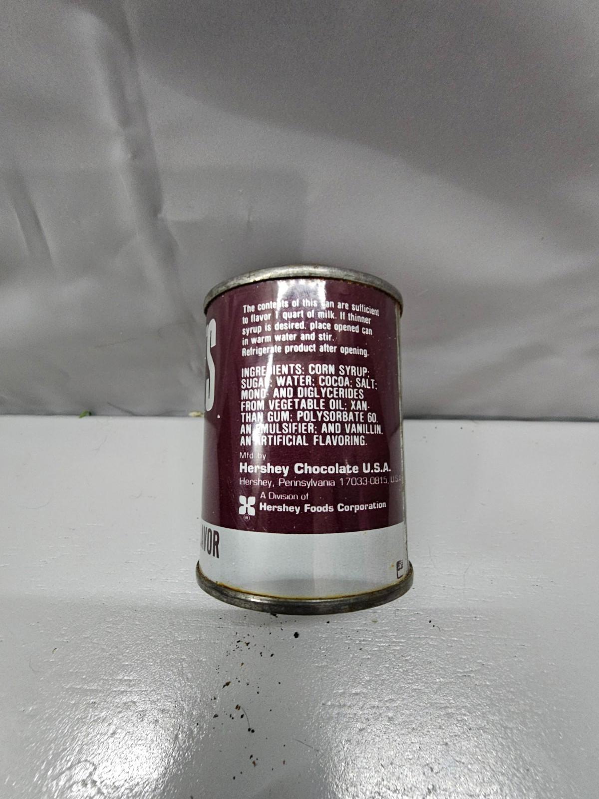 Vintage Hershey's Syrup Tin 5.5 Ounces Hershey Chocolate Container; Opened Empty