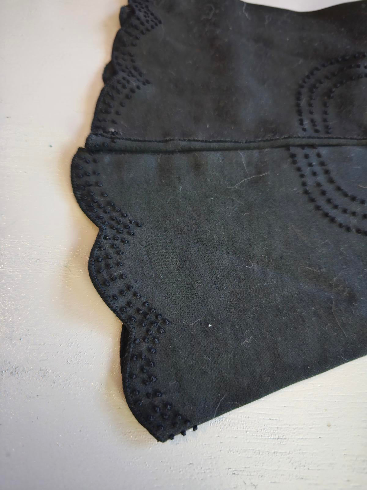 Vintage R & Fuller Black Cotton Dress Gloves Made in Italy Size 7
