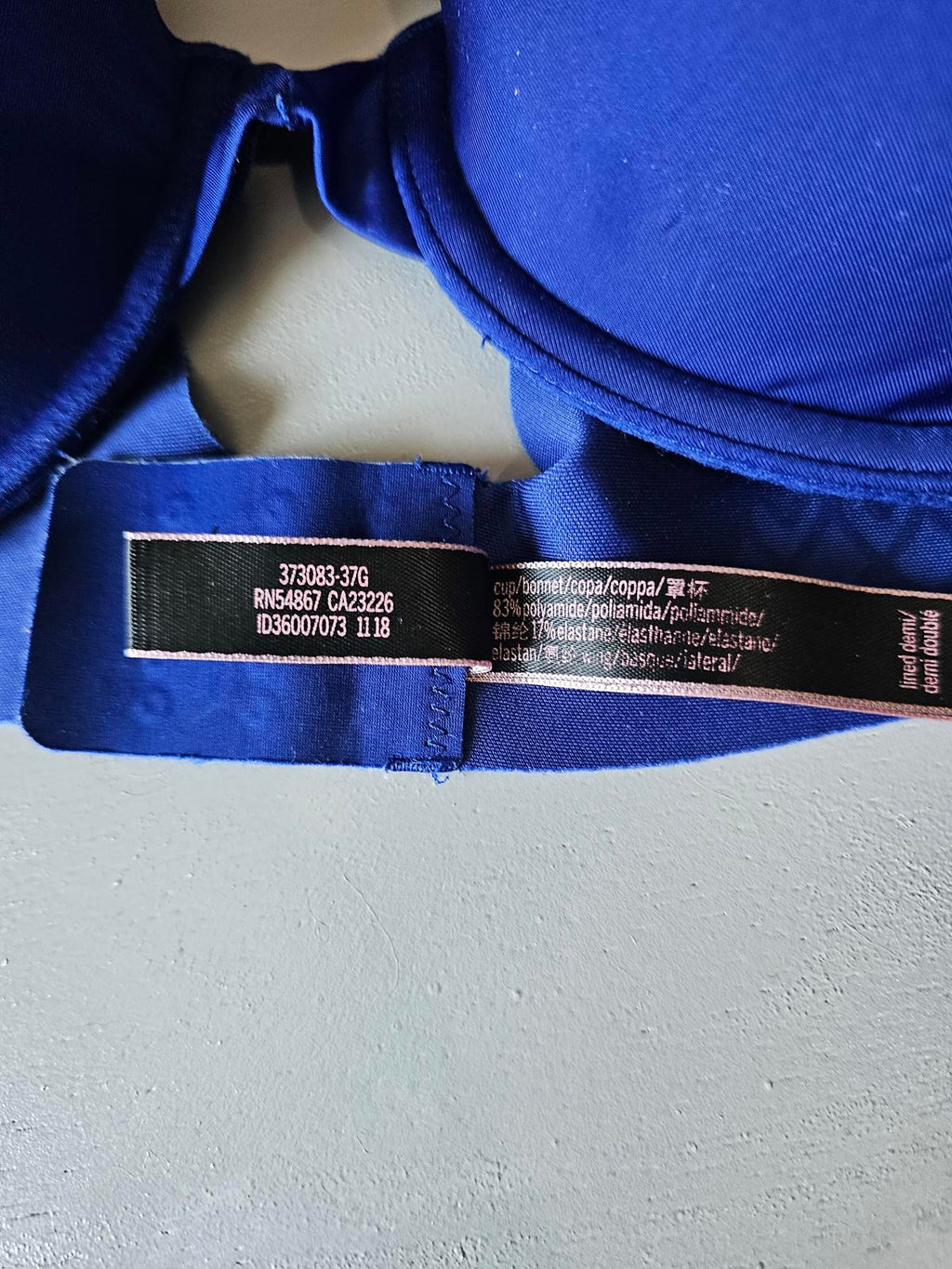Victoria’s Secret So Obsessed PushUp Bra Size 34D Cobalt Blue with Gold V Accent