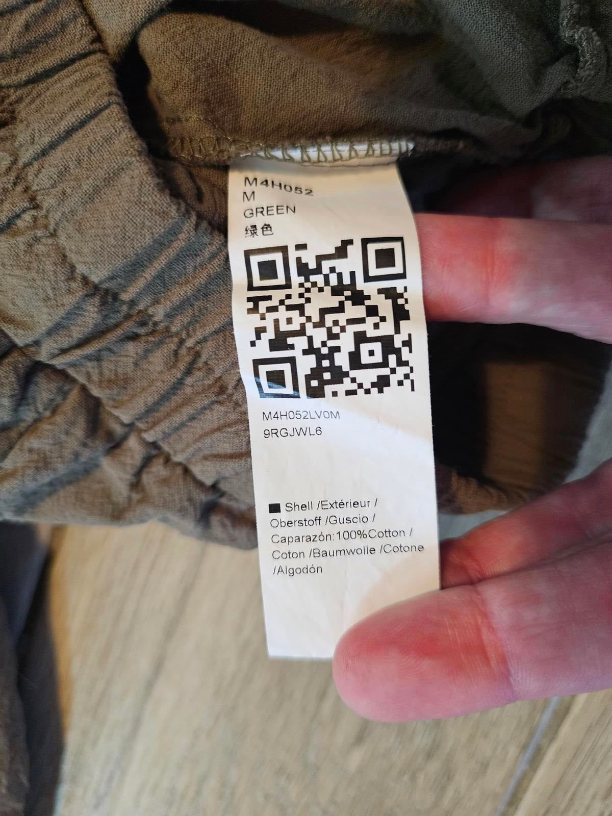 Olive Green Cotton Capri Pants Button Trim Size M Casual Comfort