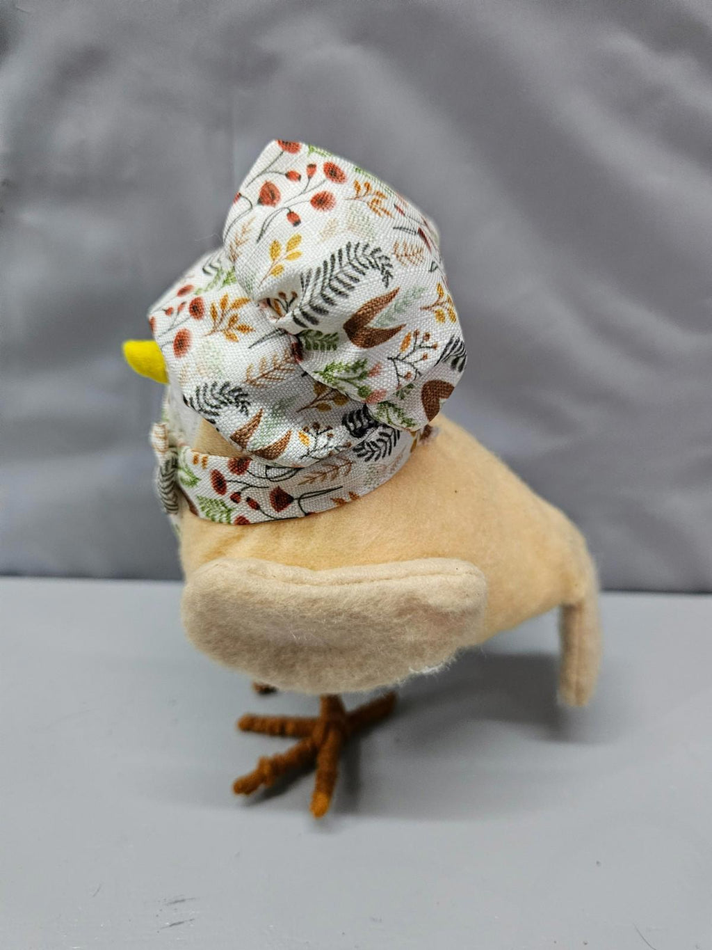 Rare Autumn Harvest Fall Felt Bird Table Holiday Decor Collectible