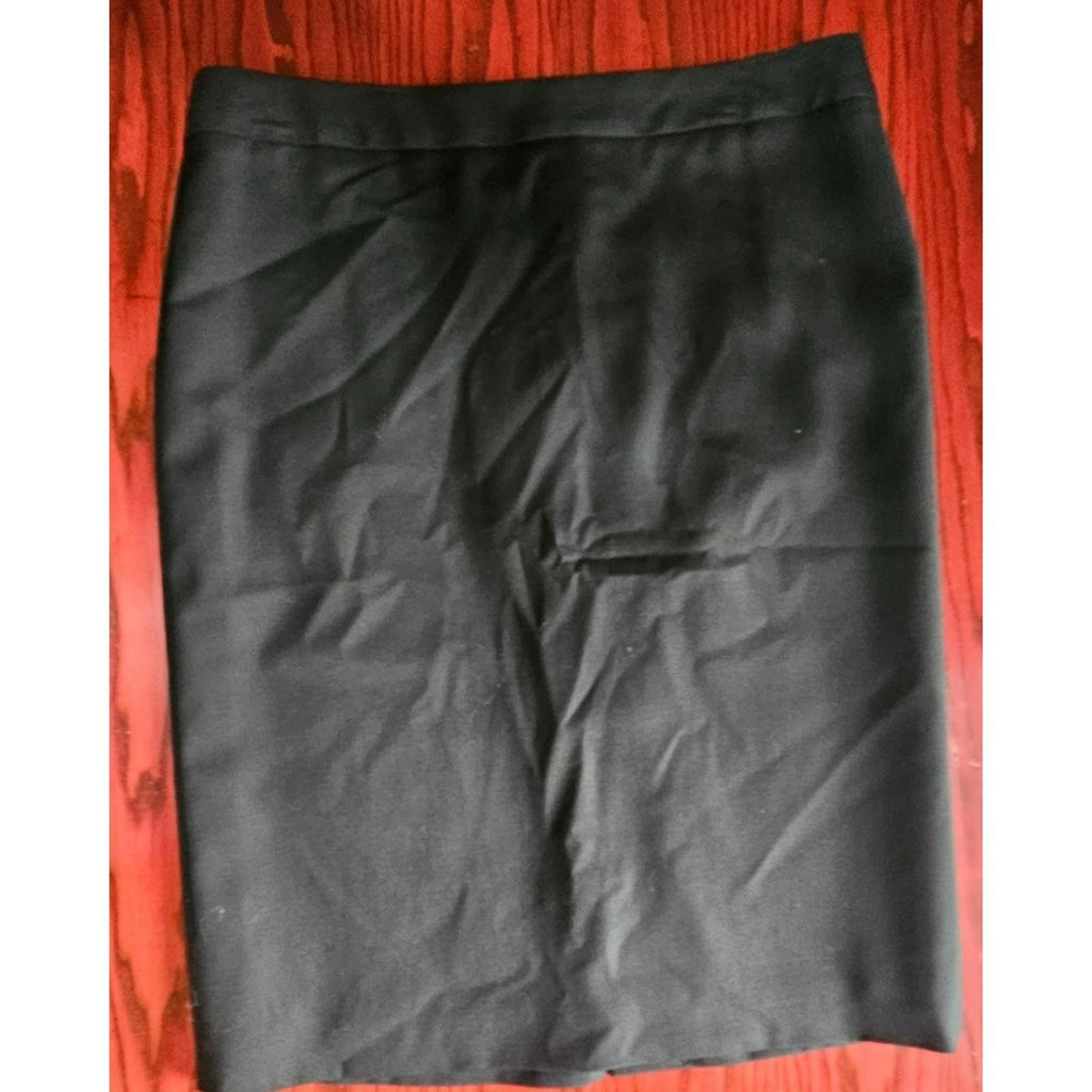 J Crew Black Wool Pencil Skirt Size 10 Fully Lined Classic Workwear
