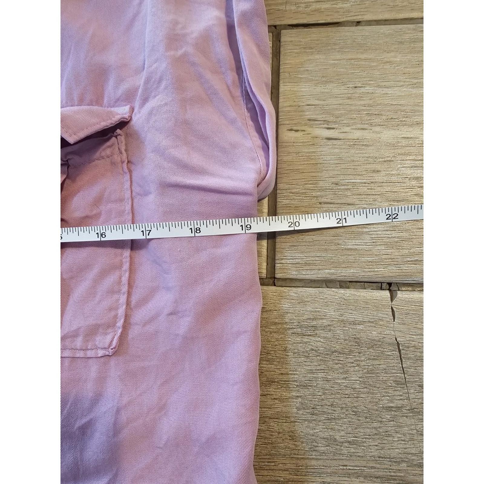 Love Tree Lavender Button Up Short Sleeve Blouse Women's S