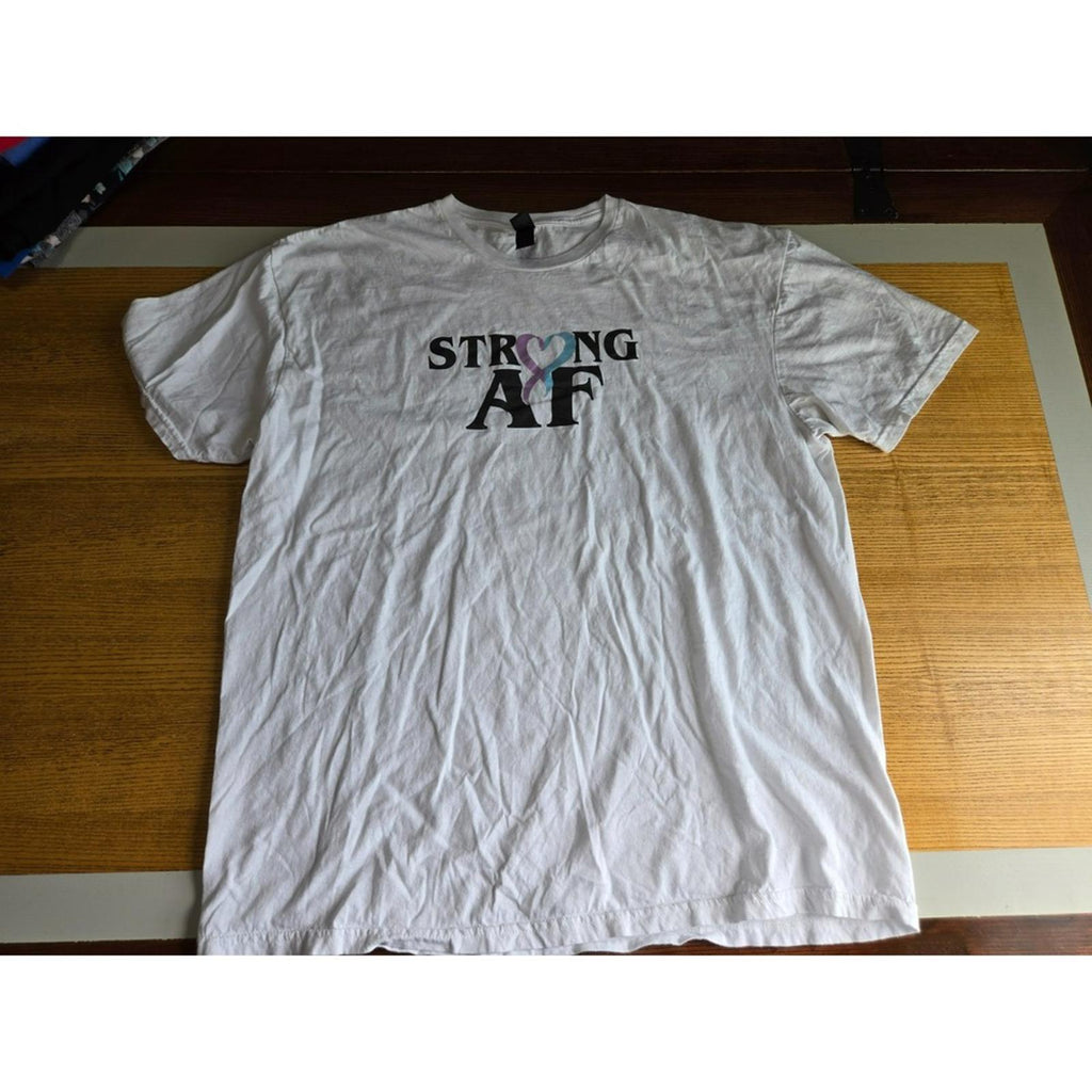 STRONG AF Graphic Tee XL Used Black T Shirt Casual Fitness