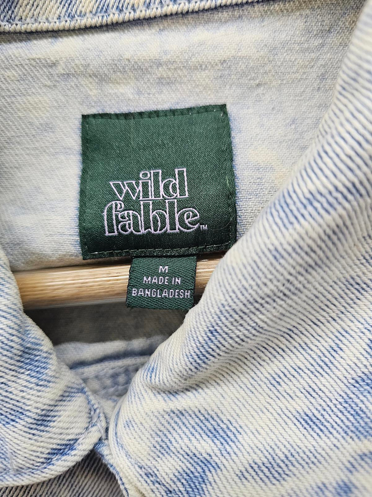 Wild Fable Acid Wash Denim Jacket Oversized Fit Light Wash Women's Medium