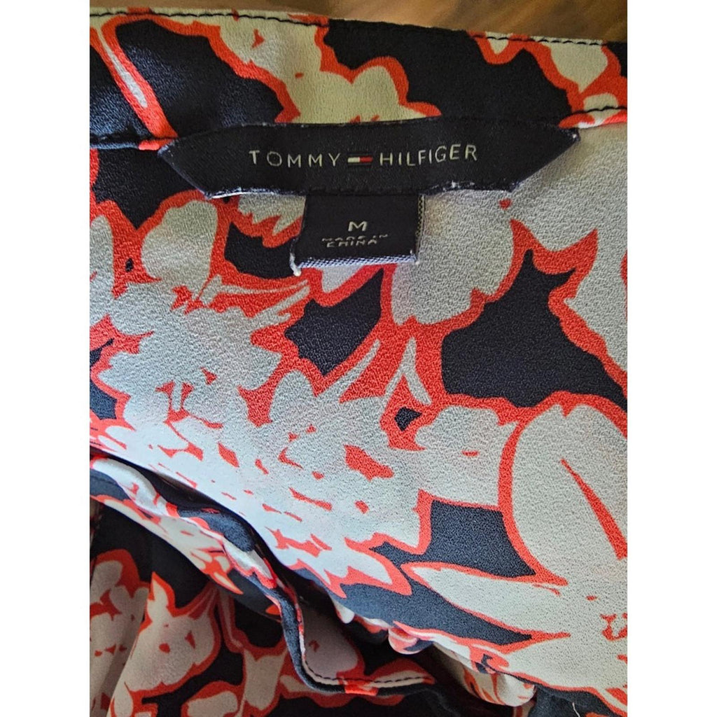Tommy Hilfiger Navy Red White Floral Sleeveless Top M