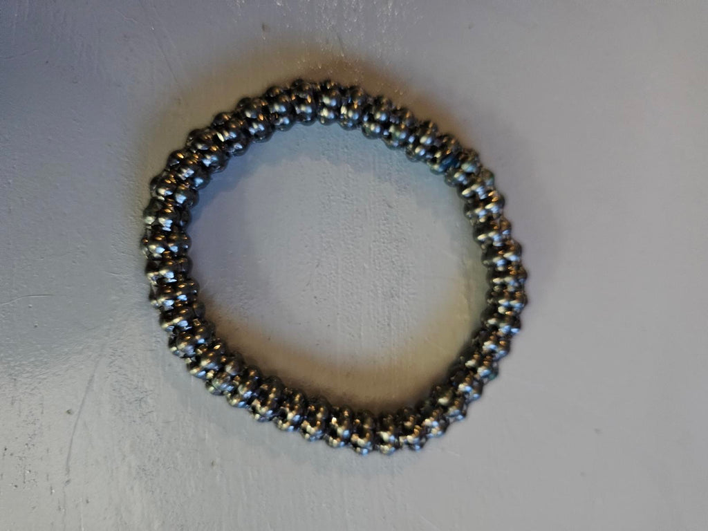 Gunmetal Coil Bracelet Solid Metal Industrial Bangle