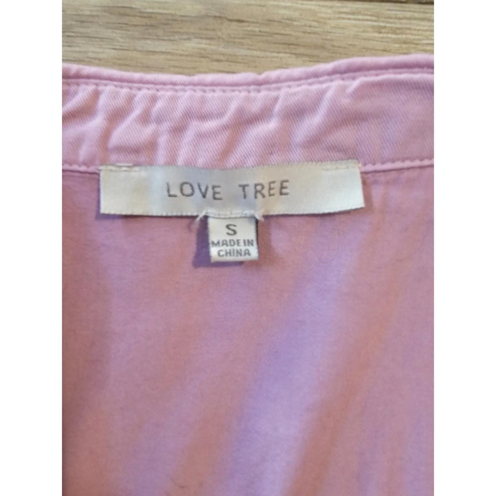 Love Tree Lavender Button Up Short Sleeve Blouse Women's S