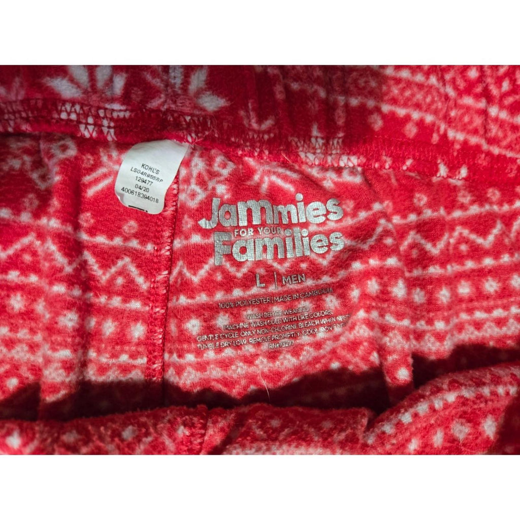 Jammies For Your Families Red Fleece Pajama Pants Large Fair Isle