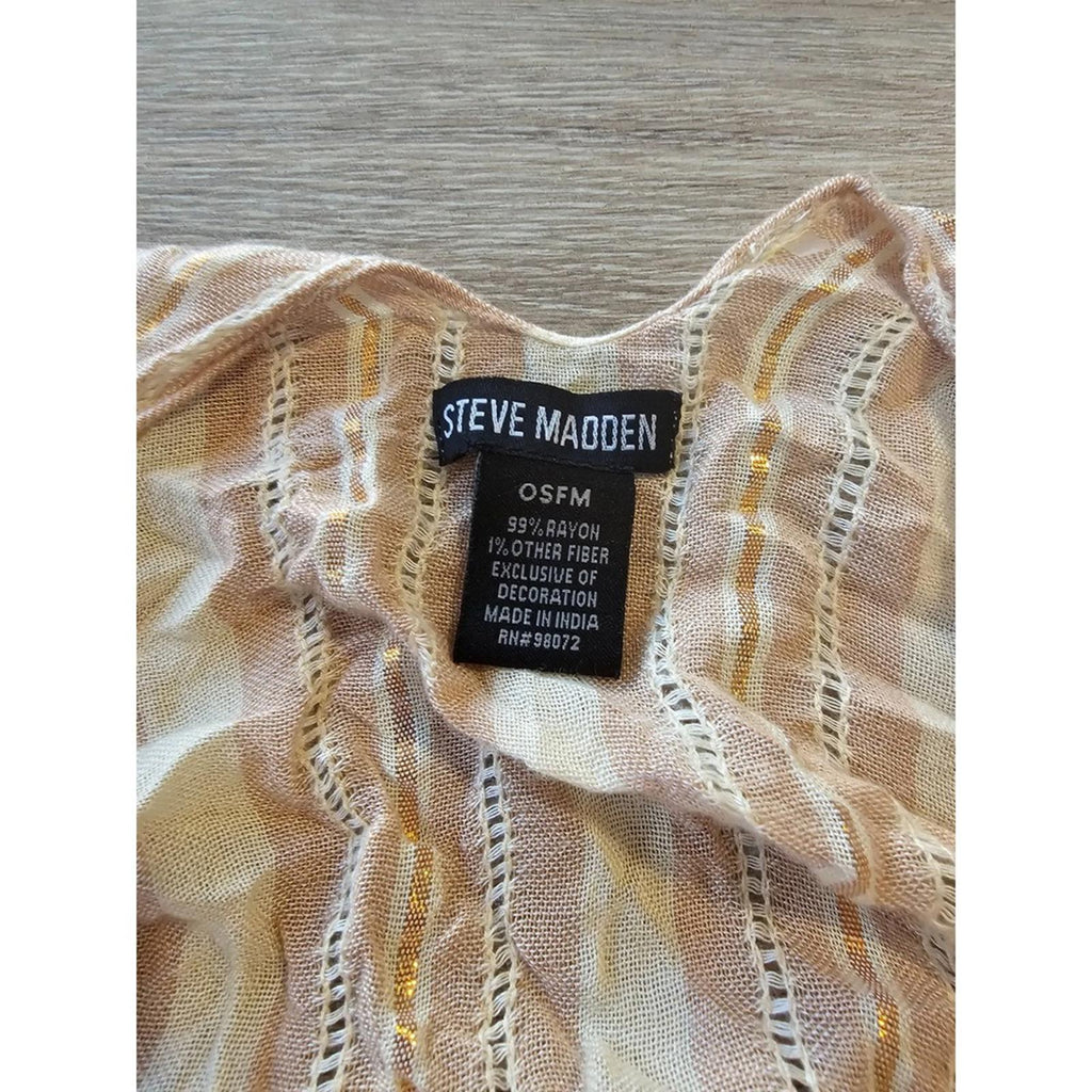 Steve Madden Gold Striped Sheer Shrug Sweater - One Size Fits All (Seriously!)
