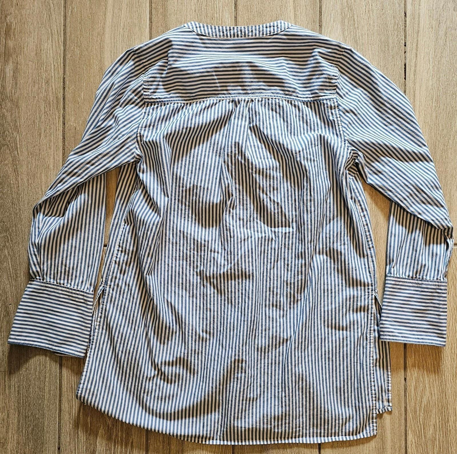 Old Navy Women's Blue White Stripe Shirred Tunic Shirt XS