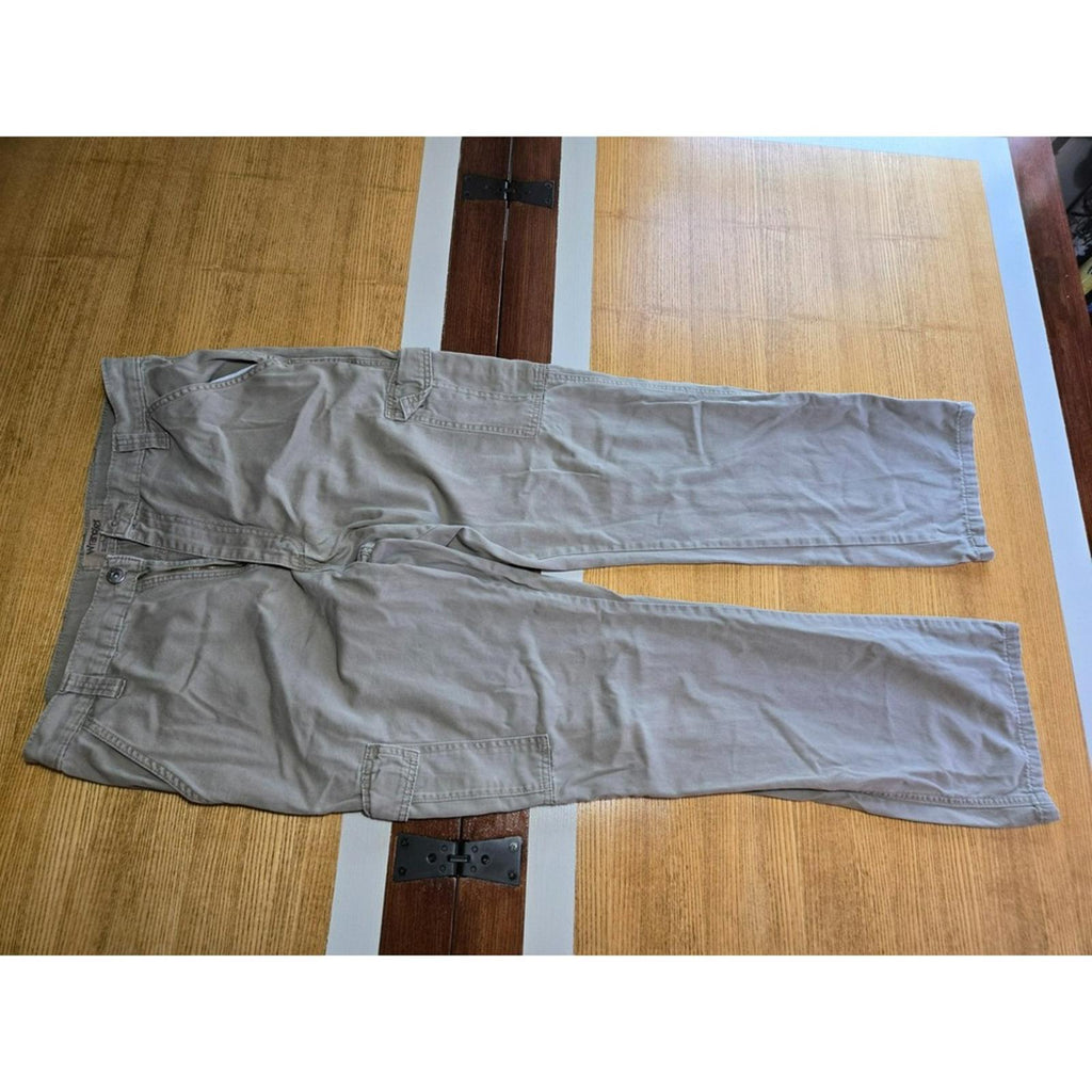 Wrangler Authentics Gray Cargo Pants 36x32 Utility Workwear Distressed