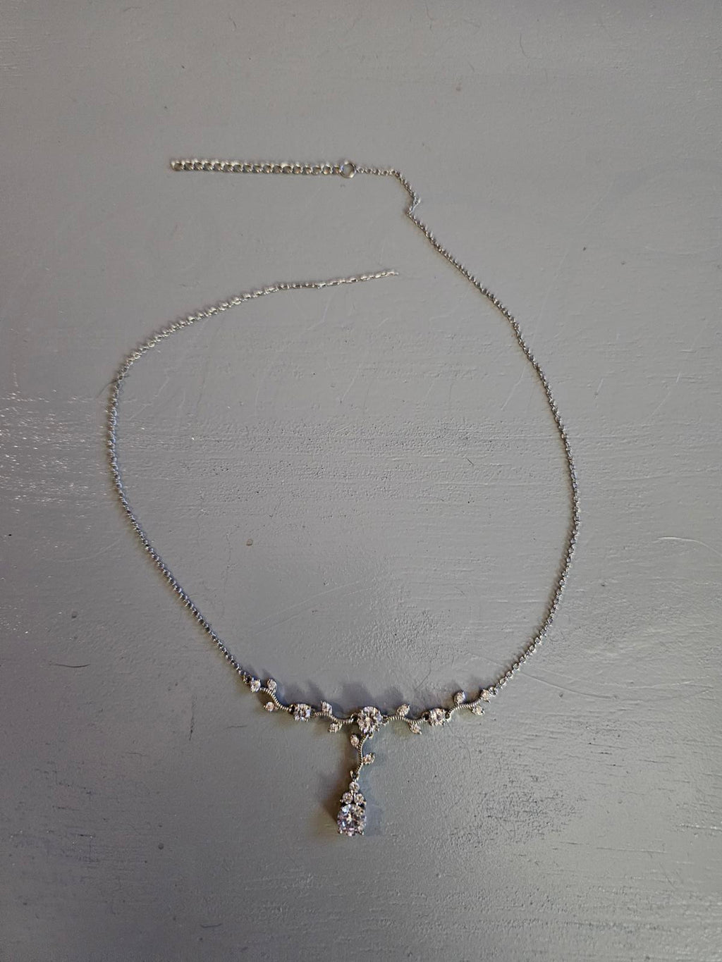Silver Rhinestone Drop Necklace Broken Clasp Fixer Upper Sparkle Project