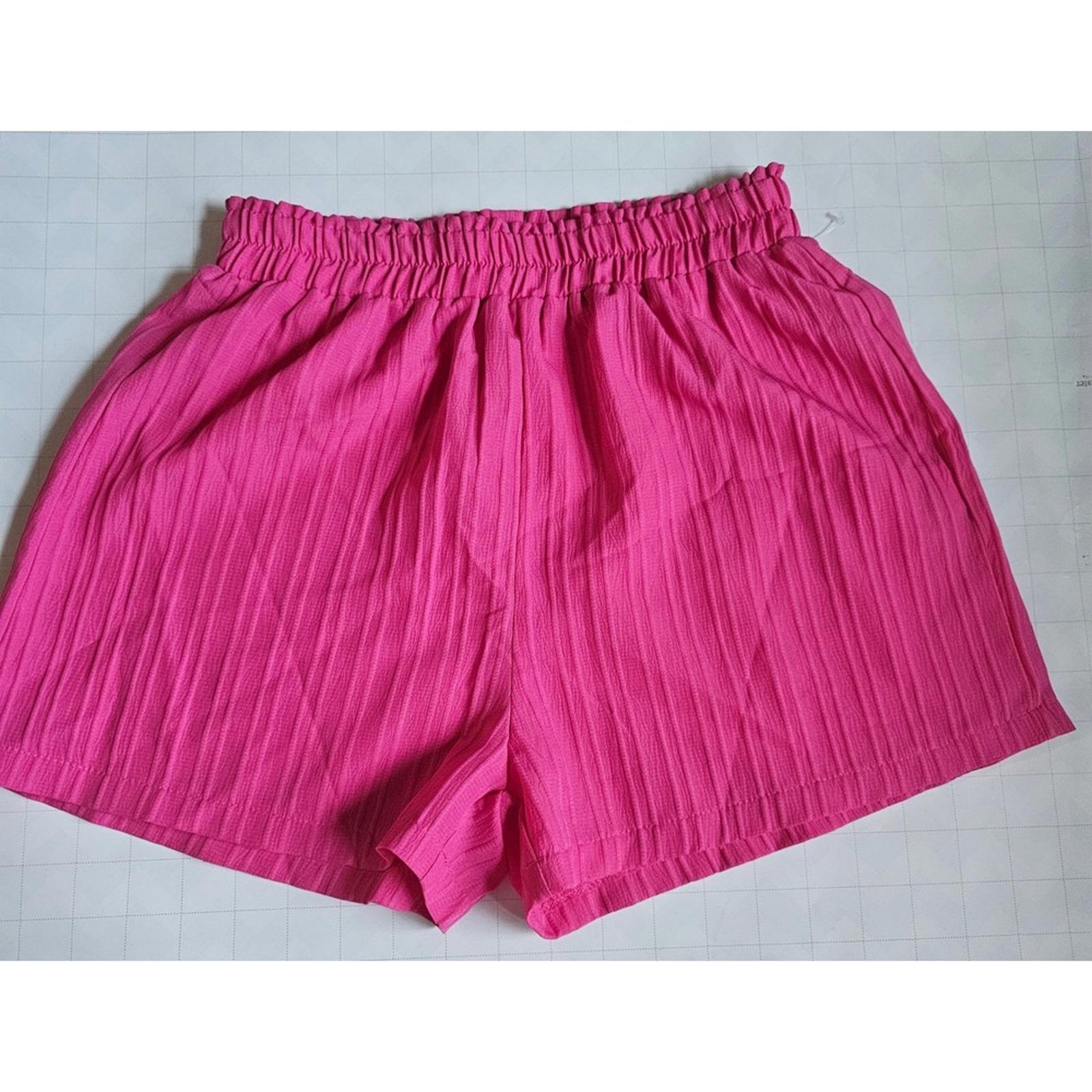 SHEIN Womens Hot Pink Casual Shorts Elastic Waist Summer Lightweight M