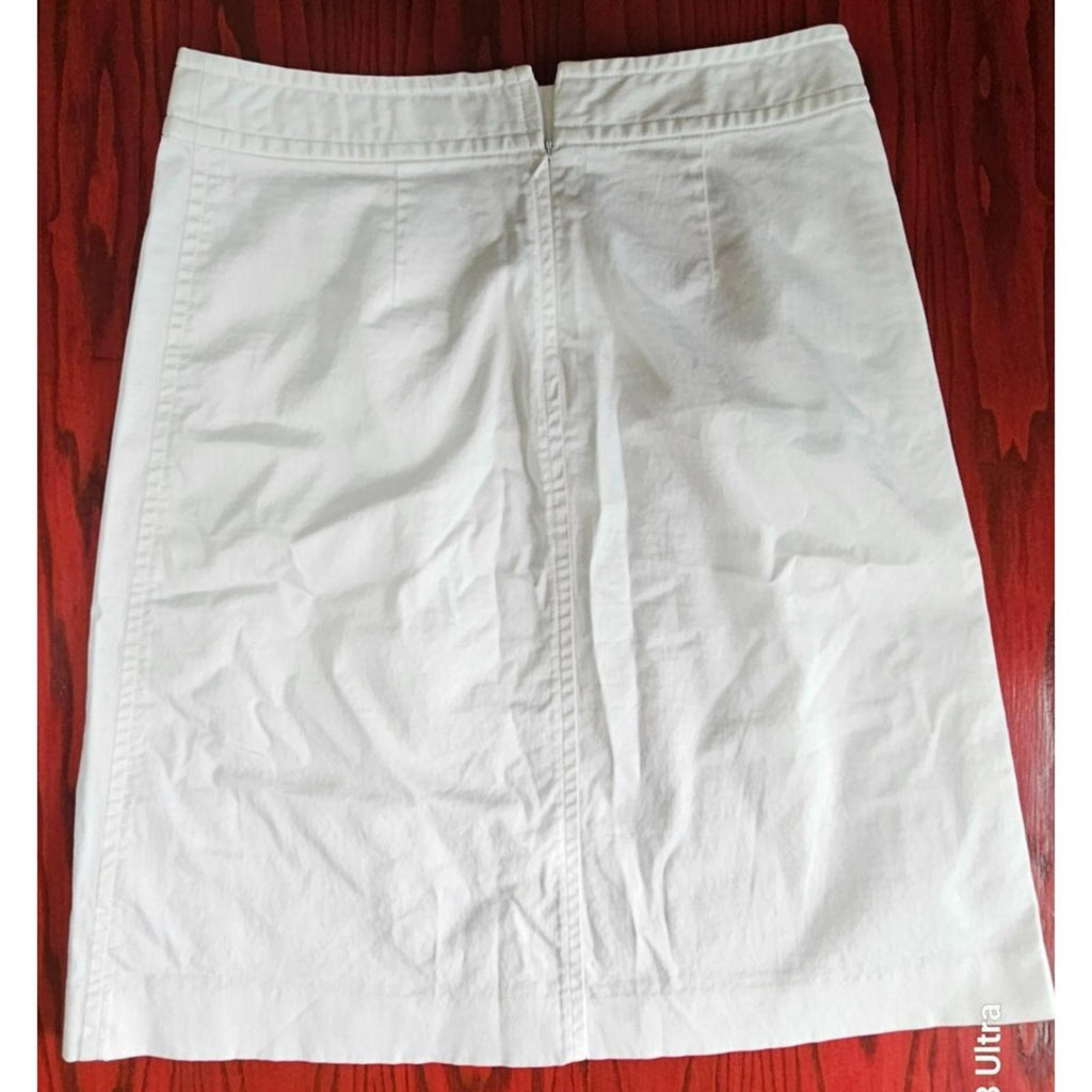 Banana Republic Ivory Stretch Pencil Skirt Size 2 Side Zip Classic